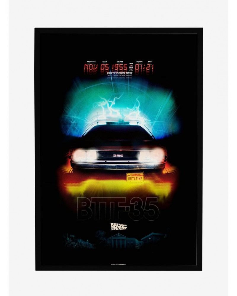 Back To The Future Delorean Clocktower Framed Poster $33.57 Posters