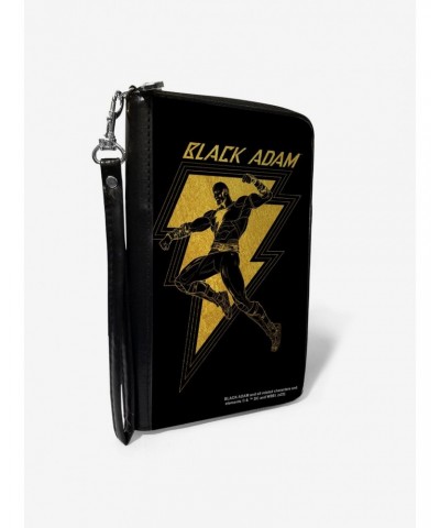 DC Comics Black Adam Lightning Bolt and Action Pose Zip Around Wallet $18.02 Wallets