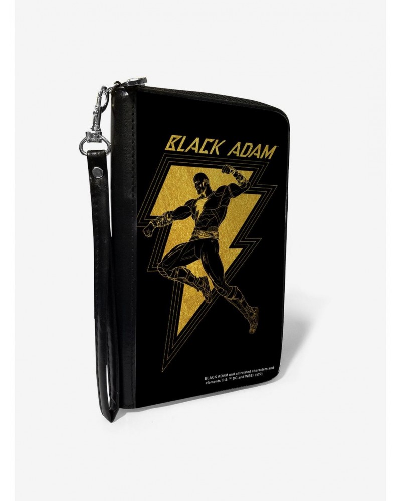 DC Comics Black Adam Lightning Bolt and Action Pose Zip Around Wallet $18.02 Wallets