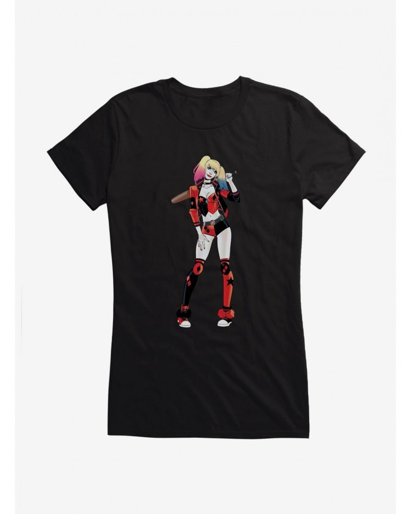 DC Comics Batman Harley Quinn Power Stance Girls T-Shirt $7.97 T-Shirts