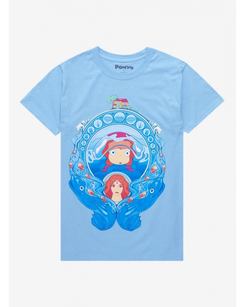 Studio Ghibli Ponyo Granmamare Portrait Boyfriend Fit Girls T-Shirt $6.18 T-Shirts