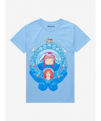 Studio Ghibli Ponyo Granmamare Portrait Boyfriend Fit Girls T-Shirt $6.18 T-Shirts