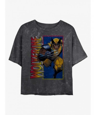 Marvel Wolverine Classic Wolverine Mineral Wash Crop Girls T-Shirt $7.34 T-Shirts