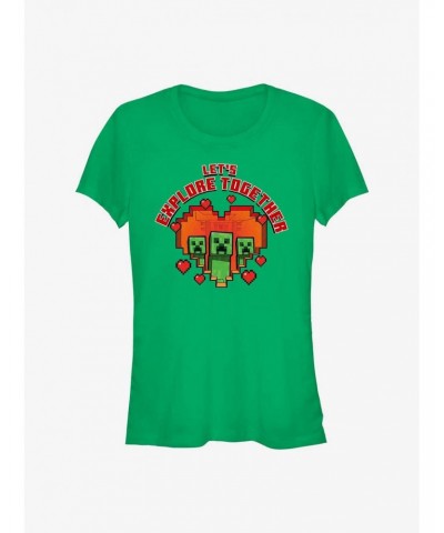 Minecraft Creeper Heart Attack Girls T-Shirt $9.56 T-Shirts