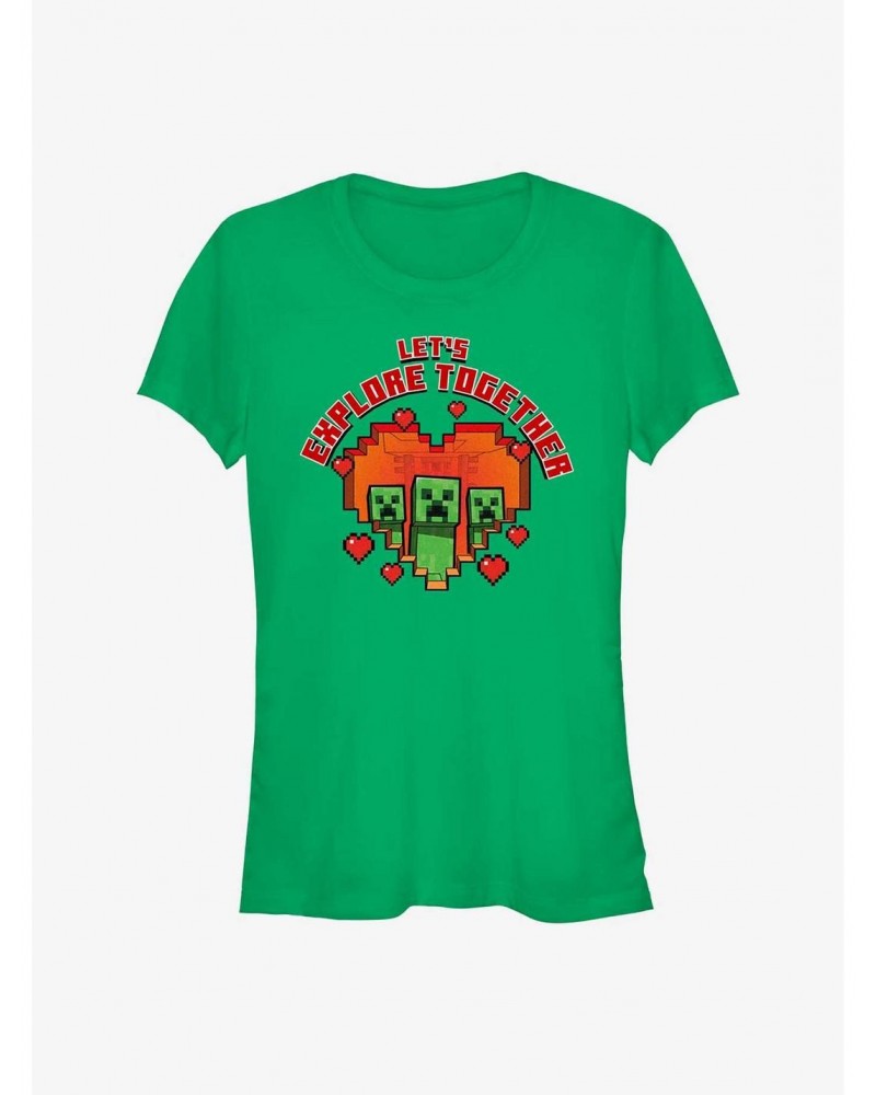 Minecraft Creeper Heart Attack Girls T-Shirt $9.56 T-Shirts