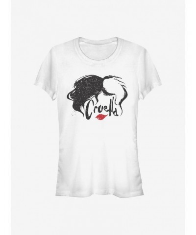 Disney Cruella Simply Cruella Infamous Hair Girls T-Shirt $11.45 T-Shirts