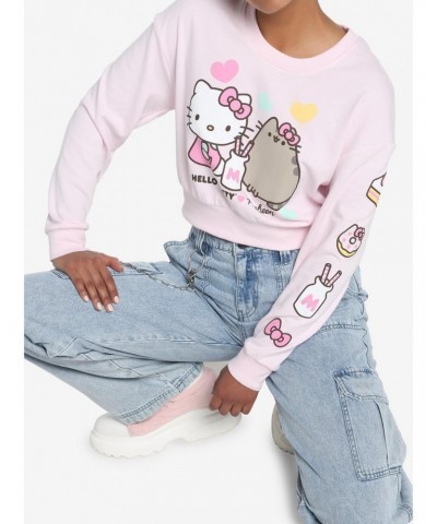 Hello Kitty X Pusheen Sweets Girls Crop Sweater $7.92 Sweaters