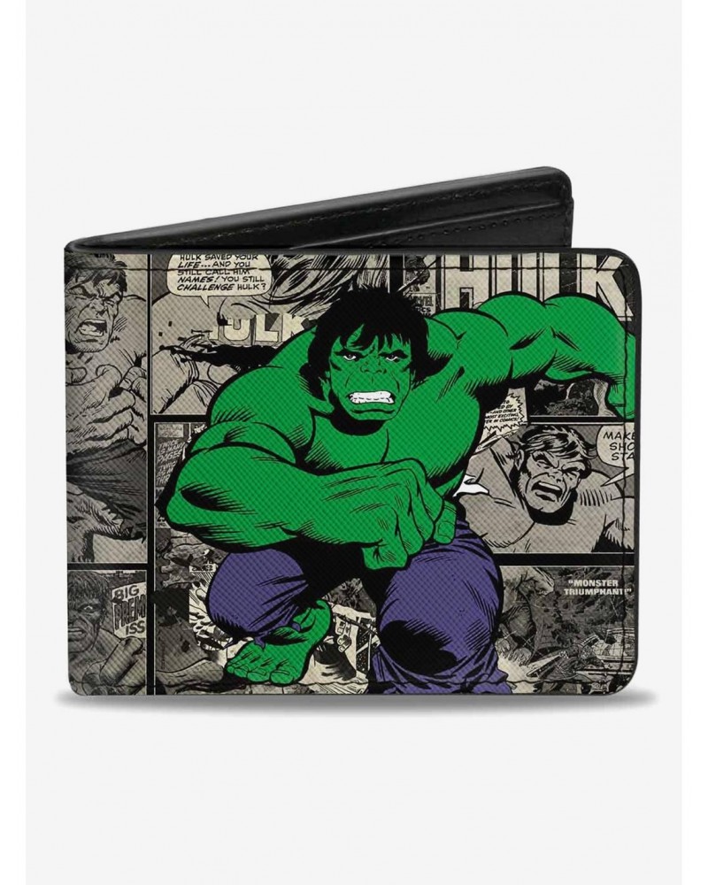 Marvel Hulk Comic Scene Blocks Bifold Wallet $8.78 Wallets