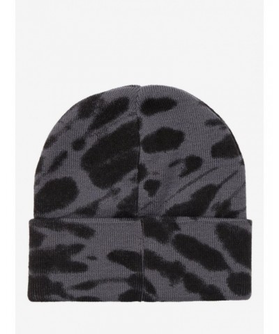 Scream Ghost Face Patch Grey Tie-Dye Beanie $6.22 Beanies