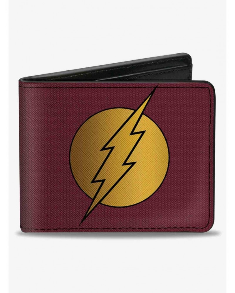 DC Comics Flash Logo12 Mesh Lattice Burgundy Bifold Wallet $6.69 Wallets