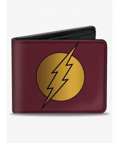 DC Comics Flash Logo12 Mesh Lattice Burgundy Bifold Wallet $6.69 Wallets