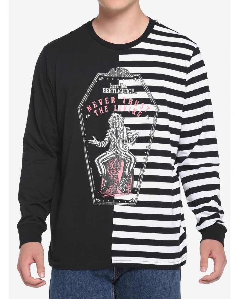 Beetlejuice Coffin Split Long-Sleeve T-Shirt $5.76 T-Shirts