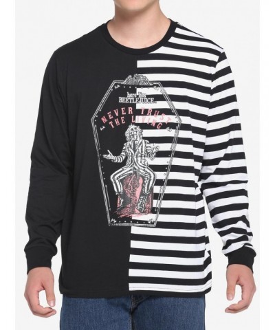 Beetlejuice Coffin Split Long-Sleeve T-Shirt $5.76 T-Shirts