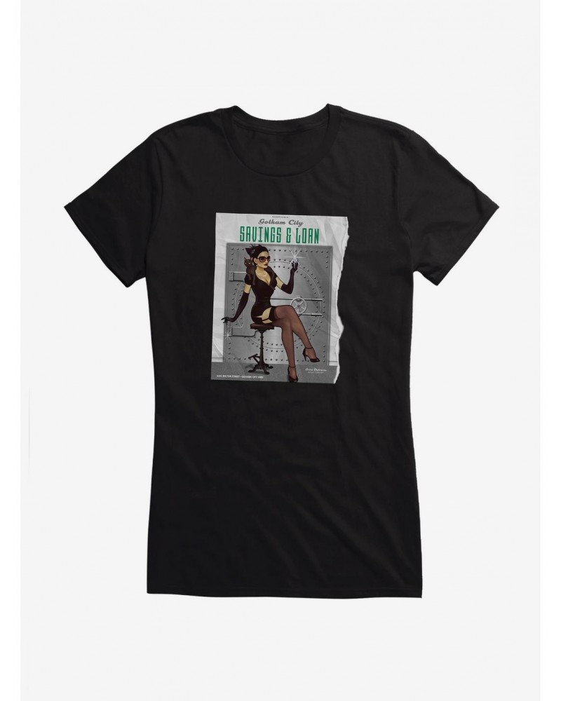 DC Comics Bombshells Catwoman Savings And Loans Girls T-Shirt $9.46 T-Shirts