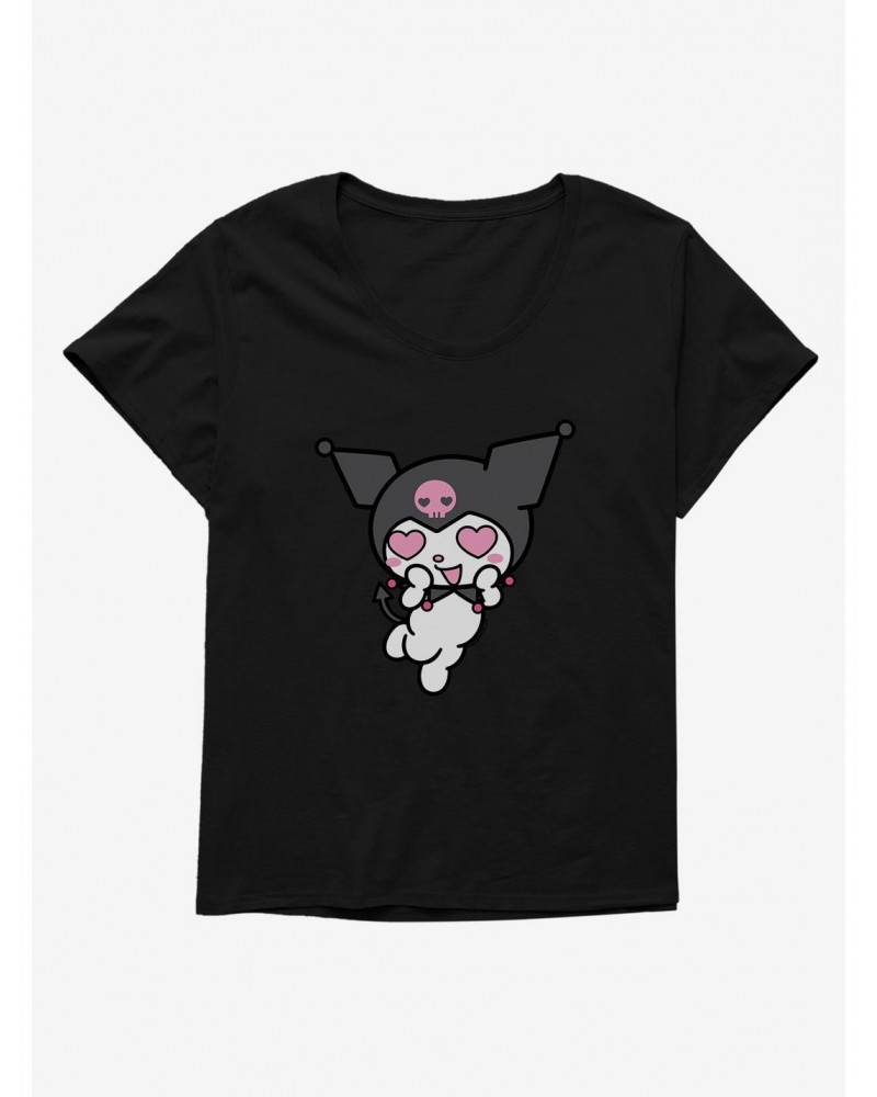 Kuromi Heart Eyes Girls T-Shirt Plus Size $10.40 T-Shirts