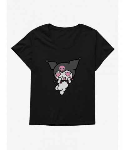 Kuromi Heart Eyes Girls T-Shirt Plus Size $10.40 T-Shirts