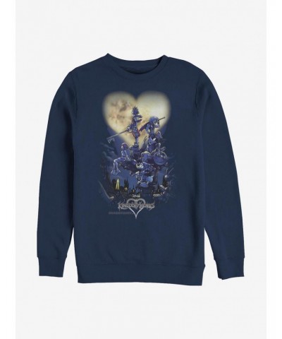 Disney Kingdom Hearts Poster Logo Crew Sweatshirt $11.22 Sweatshirts