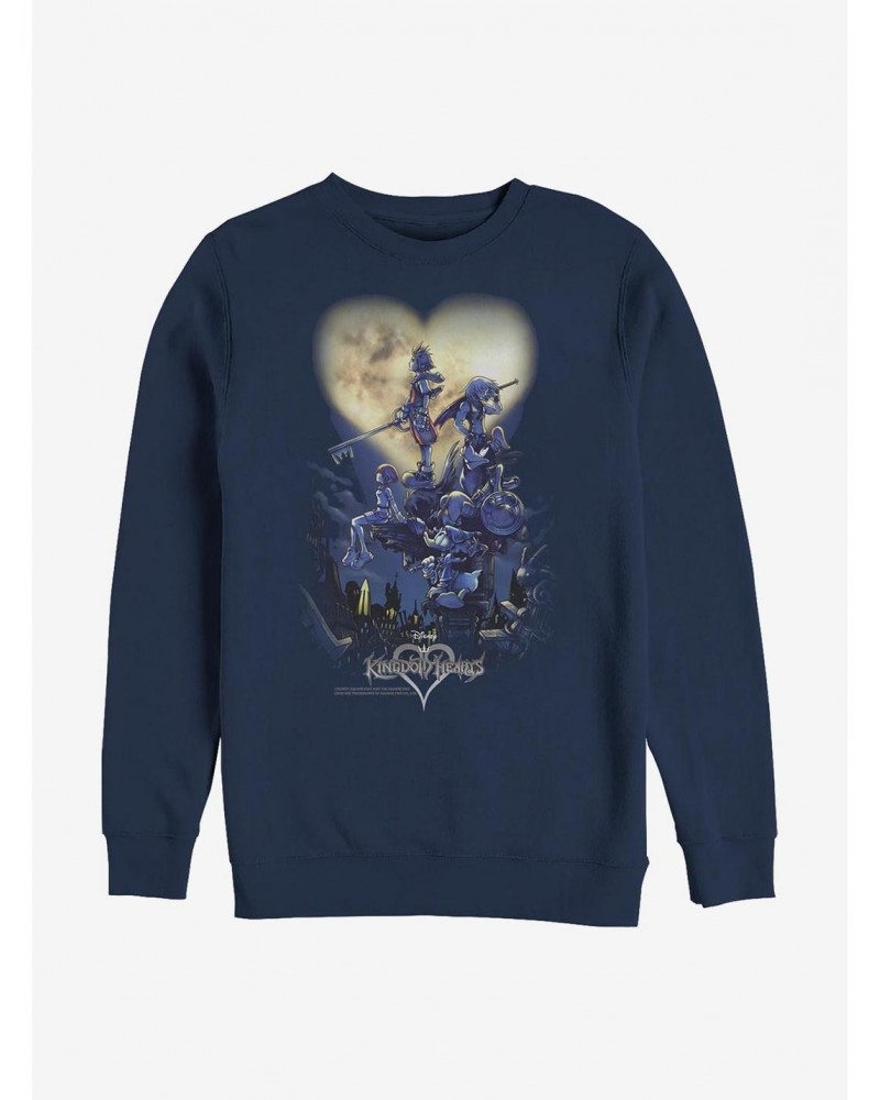 Disney Kingdom Hearts Poster Logo Crew Sweatshirt $11.22 Sweatshirts