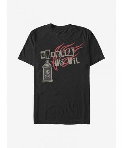 Disney Cruella Spray Paint Fire T-Shirt $7.65 T-Shirts