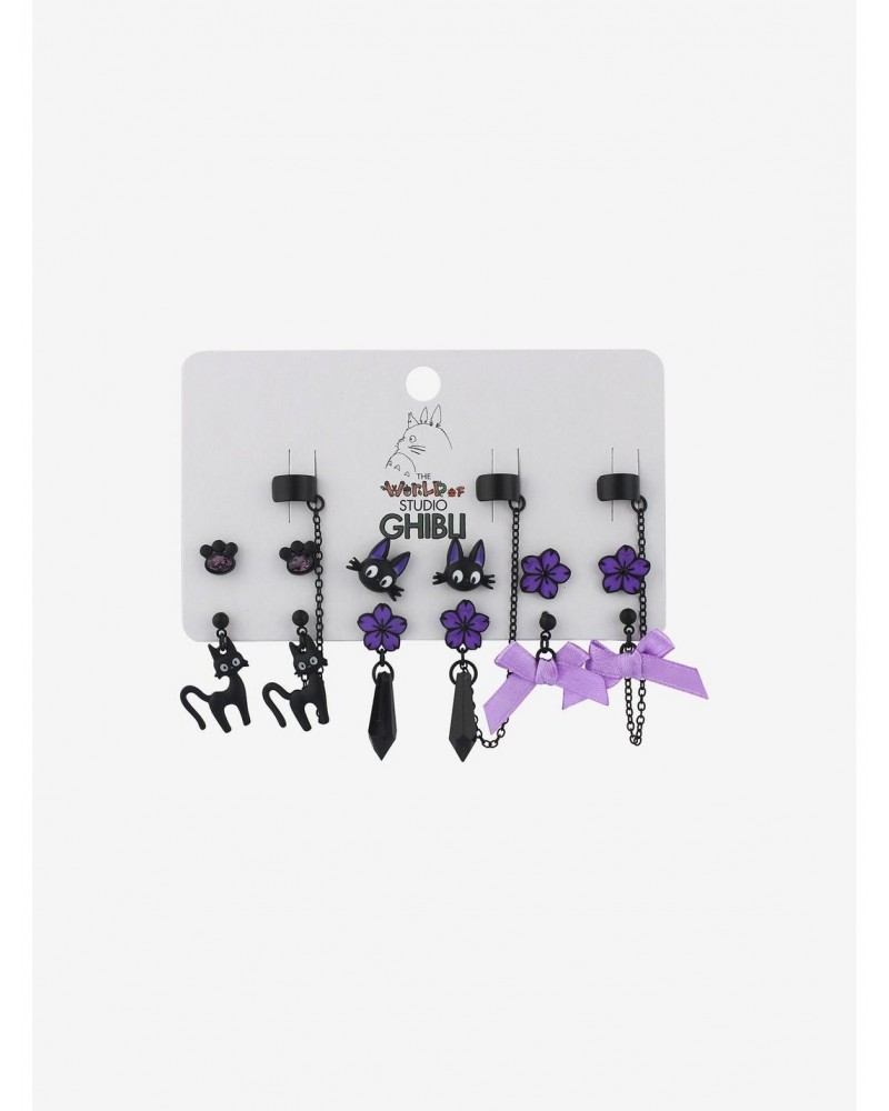 Her Universe Studio Ghibli Kiki's Delivery Service Jiji Floral Cuff Earring Set $4.90 Earring Set