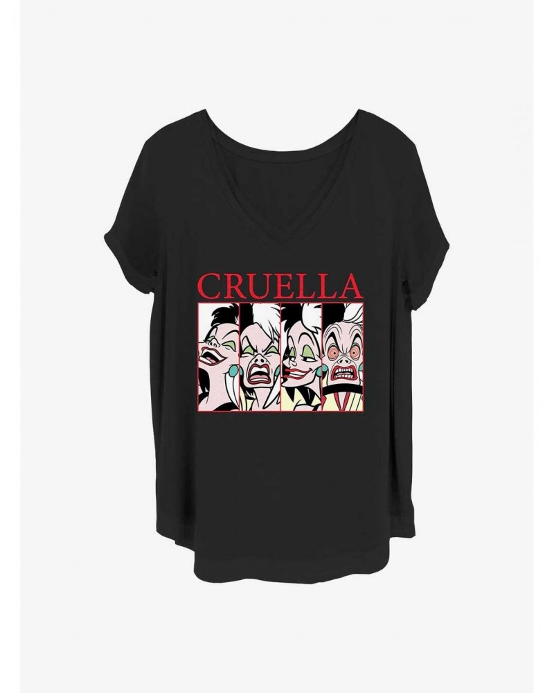 Disney Cruella Cruel Expressions Girls T-Shirt Plus Size $9.94 T-Shirts