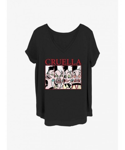 Disney Cruella Cruel Expressions Girls T-Shirt Plus Size $9.94 T-Shirts