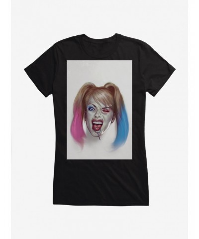 DC Comics Batman Harley Quinn Art Girls T-Shirt $8.57 T-Shirts