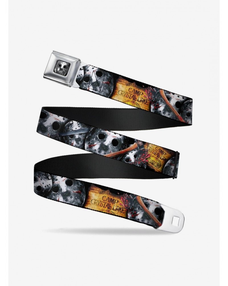 Friday The 13th Welcome To Camp Crystal Lake Jason Mask Axe Seatbelt Belt $9.21 Belts