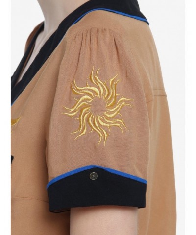 Shadow And Bone Alina Military Girls Tie-Front Woven Button-Up $18.75 Button-Up