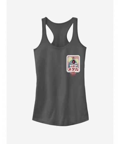 Marvel Spider-Man: Into The Spider-Verse Robot Mouse Sticker Pocket Girls Tank Top $9.96 Tops