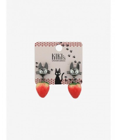 Studio Ghibli Kiki's Delivery Service Jiji Strawberry Earrings $5.01 Earrings