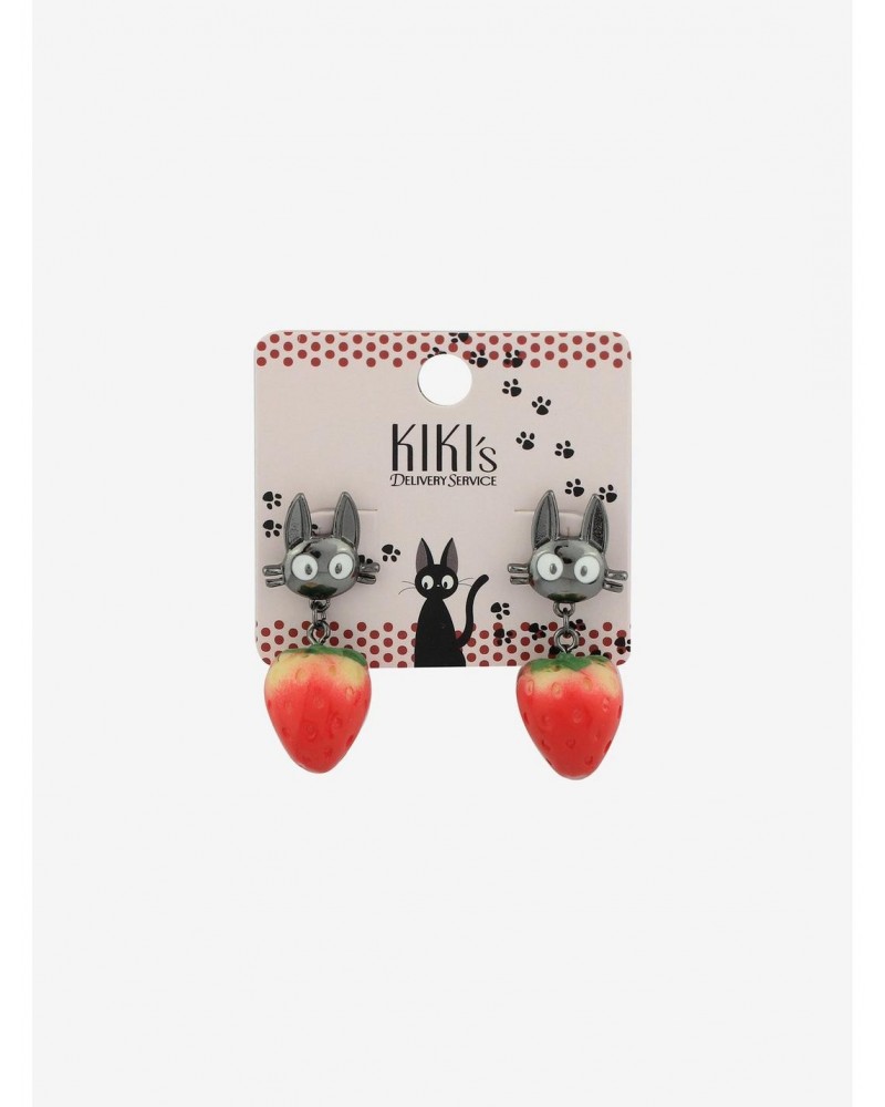 Studio Ghibli Kiki's Delivery Service Jiji Strawberry Earrings $5.01 Earrings