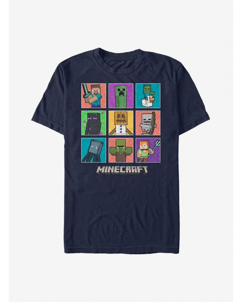 Minecraft 9 Character Boxup T-Shirt $7.65 T-Shirts