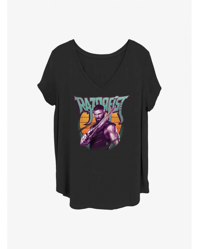 Marvel Shang-Chi and the Legend of the Ten Rings Razorfist Sunset Girls T-Shirt Plus Size $11.10 T-Shirts