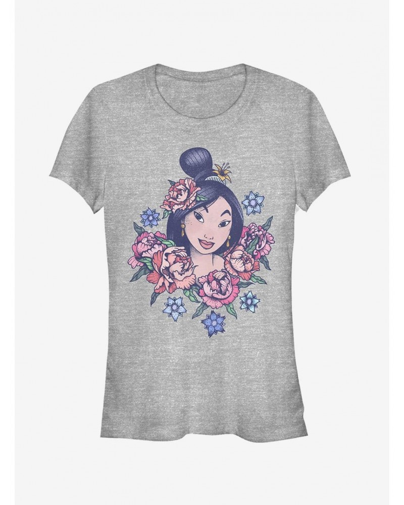 Disney Mulan Floral Portrait Girls T-Shirt $7.37 T-Shirts