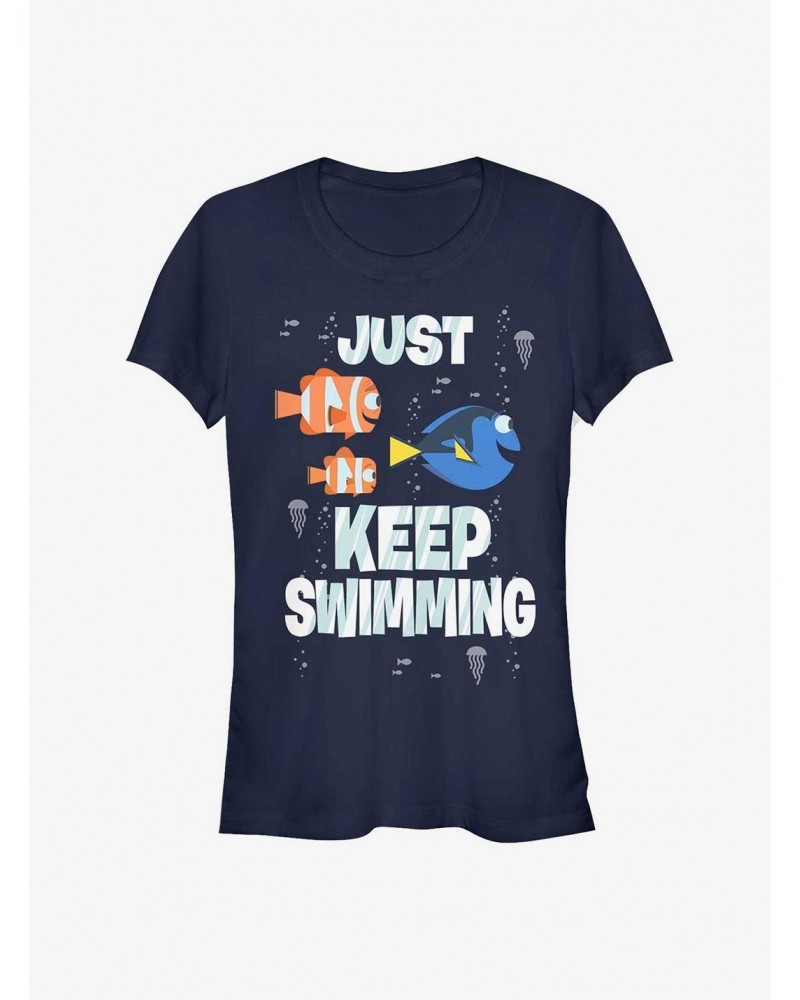 Disney Pixar Finding Nemo Just Keep Swimming Girls T-Shirt $6.37 T-Shirts