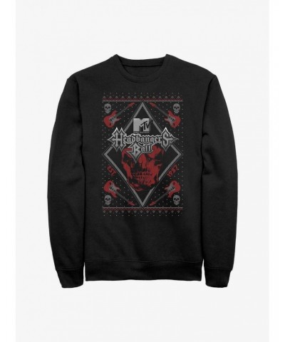 MTV Ugly Holiday Headbangers Ball Sweater Crew Sweatshirt $12.99 Sweatshirts