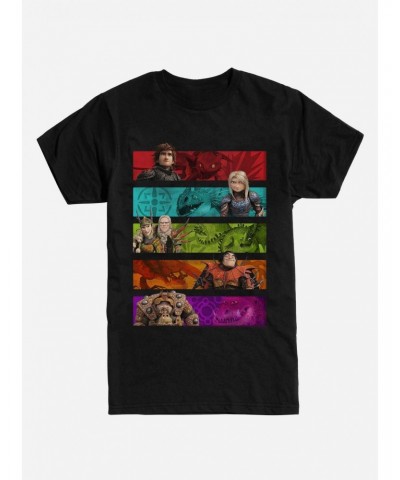 How To Train Your Dragon Character Bars T-Shirt $7.65 T-Shirts