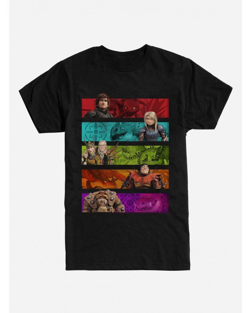 How To Train Your Dragon Character Bars T-Shirt $7.65 T-Shirts