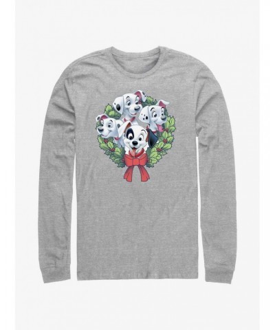 Disney 101 Dalmatians Puppy Christmas Wreath Long-Sleeve T-Shirt $12.63 T-Shirts