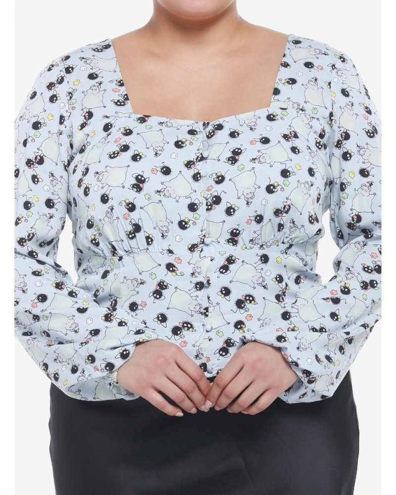 Studio Ghibli Spirited Away Soot Sprites Girls Crop Woven Top Plus Size $12.91 Tops