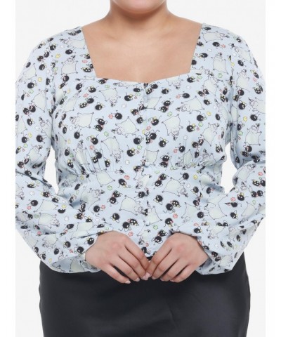 Studio Ghibli Spirited Away Soot Sprites Girls Crop Woven Top Plus Size $12.91 Tops