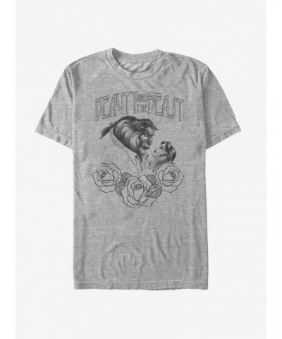 Disney Beauty And The Beast Sketched Grey-scale T-Shirt $8.84 T-Shirts