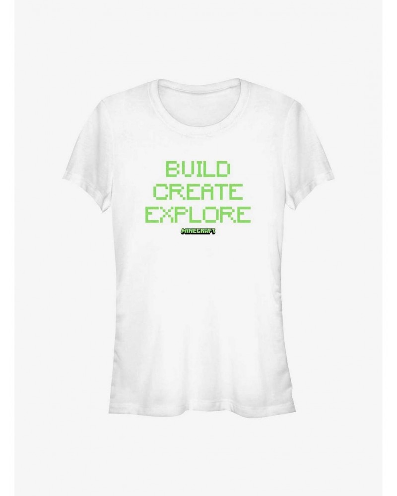 Minecraft Build Create Explore Girls T-Shirt $8.76 T-Shirts