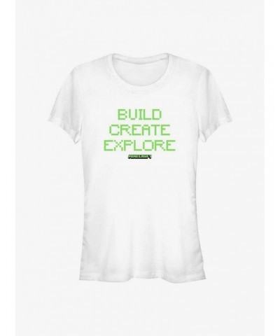 Minecraft Build Create Explore Girls T-Shirt $8.76 T-Shirts