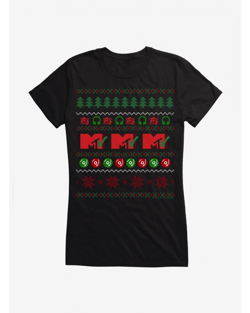 MTV Ugly Christmas Sweater Girls T-Shirt $7.17 T-Shirts