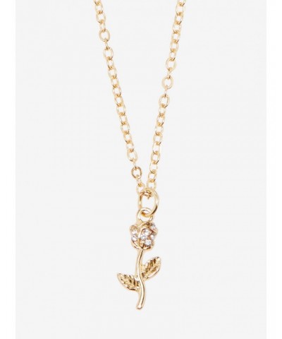 Disney Beauty And The Beast Gold Rose Necklace $5.45 Necklaces