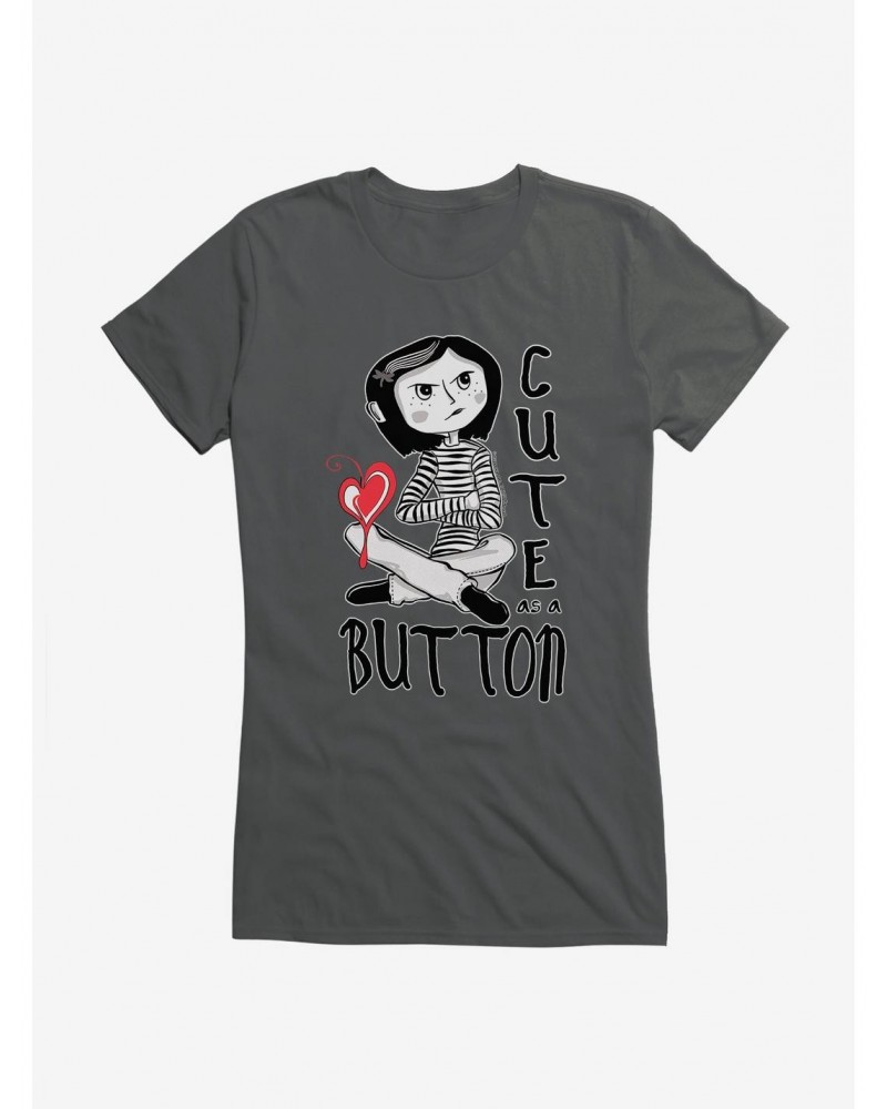 Coraline Cute As A Button Girls T-Shirt $8.47 T-Shirts