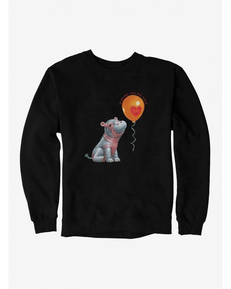 Fiona The Hippo Valentine's Day Heart Balloon Sweatshirt $12.69 Sweatshirts