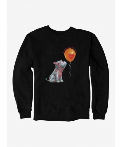 Fiona The Hippo Valentine's Day Heart Balloon Sweatshirt $12.69 Sweatshirts